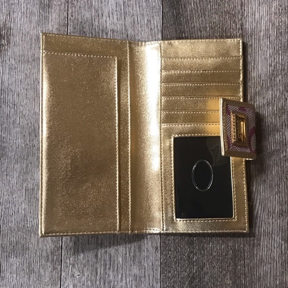 GUESS Slim Pink & Gold Wallet - Picture 2 of 5